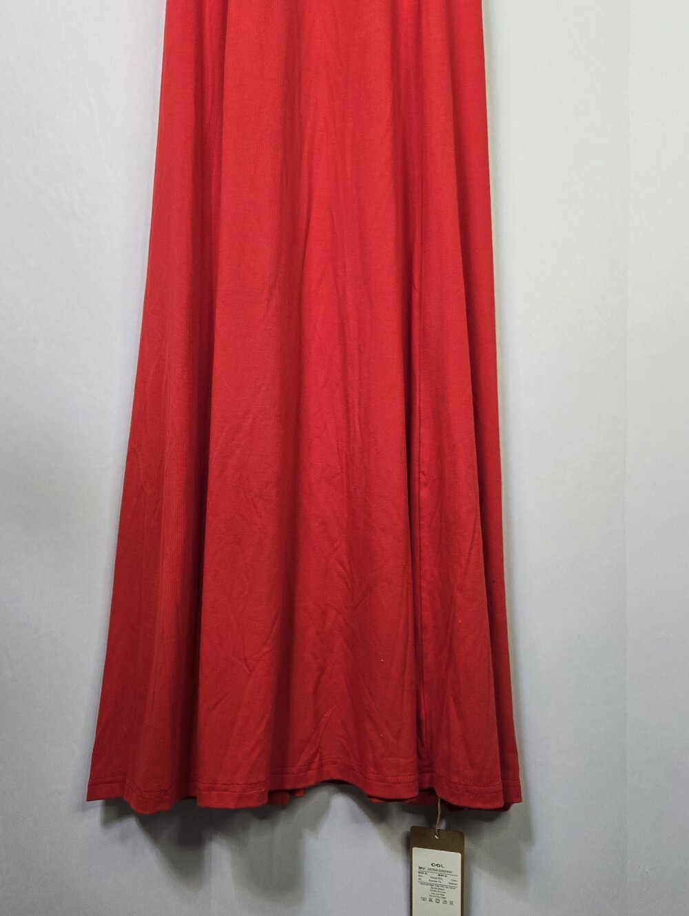 OGL Size S Vibrant Red Cross-cross Neckline Maxi Dress, Built-in Brami Bra NWT - Picture 7 of 10